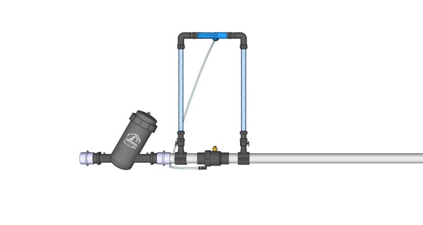 Basic drip irrigation kit with pipes, emitters, and connectors for small polyhouse and greenhouse watering