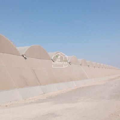 Dome-shaped poly shade net house in India by JH Agriinfra for protected and sustainable farming.