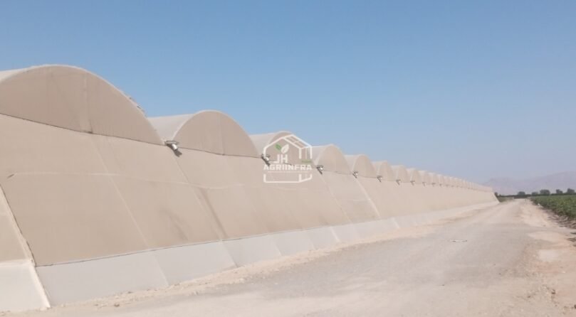 Dome Shaped Poly Shade Net House Dome-shaped poly shade net house in India by JH Agriinfra for protected and sustainable farming.