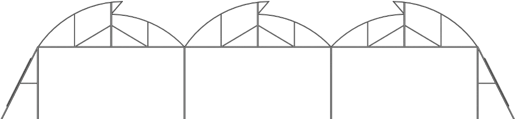 This image shows inner section view of naturally ventilated polyhouse