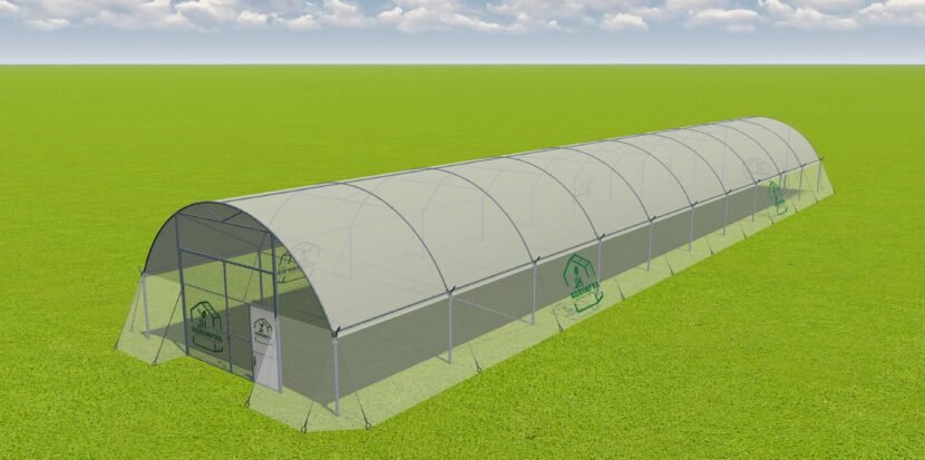 Single-bay poly tunnel structure for farming by JH Agriinfra, used for crop protection and greenhouse agriculture