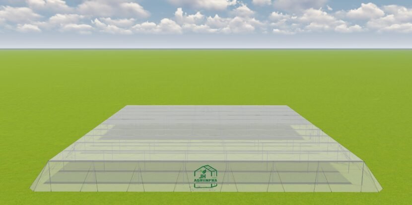 Wire rope shade net house by JH Agriinfra providing advanced agricultural protection and shading