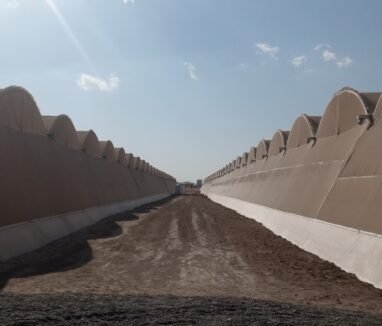 Dom shaped shade net house structure for agricultural protection and ventilation