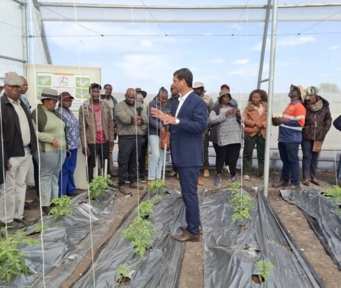 Farmers' Meet Event in Southern Africa hosted by JH Agriinfra with farmers and agricultural leaders discussing sustainable farming and innovations.